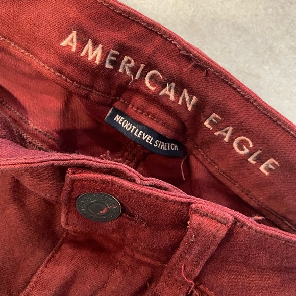 NWOT American Eagle Size 6 Next Level Stretch Jegging Skinny Jeans Burgundy - Picture 10 of 15